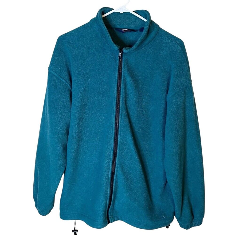 Vintage St Johns Bay SB Sport Mens Medium Teal Quarter Zip Fleece Pullover
